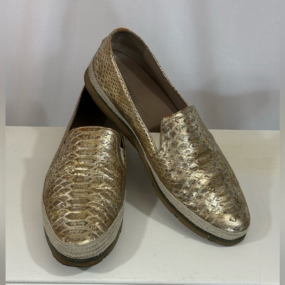 Donald J. Pliner Metallic Python Gold loafers